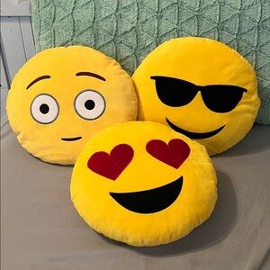 Set of Three Emoji Pillows